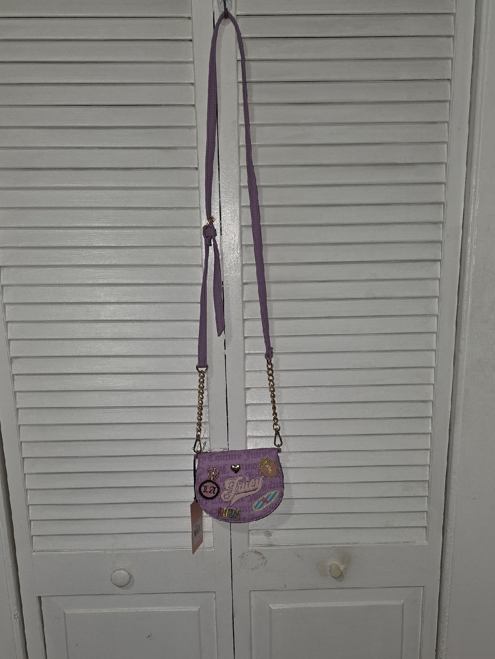 JUICY COUTURE "JUICY RUN THE WORLD" MINI ROUNDED FLAP BIFOLD CROSSBODY NWT